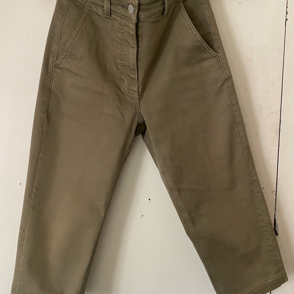 Everlane Olive Green Straight Leg Ankle Crop Jeans